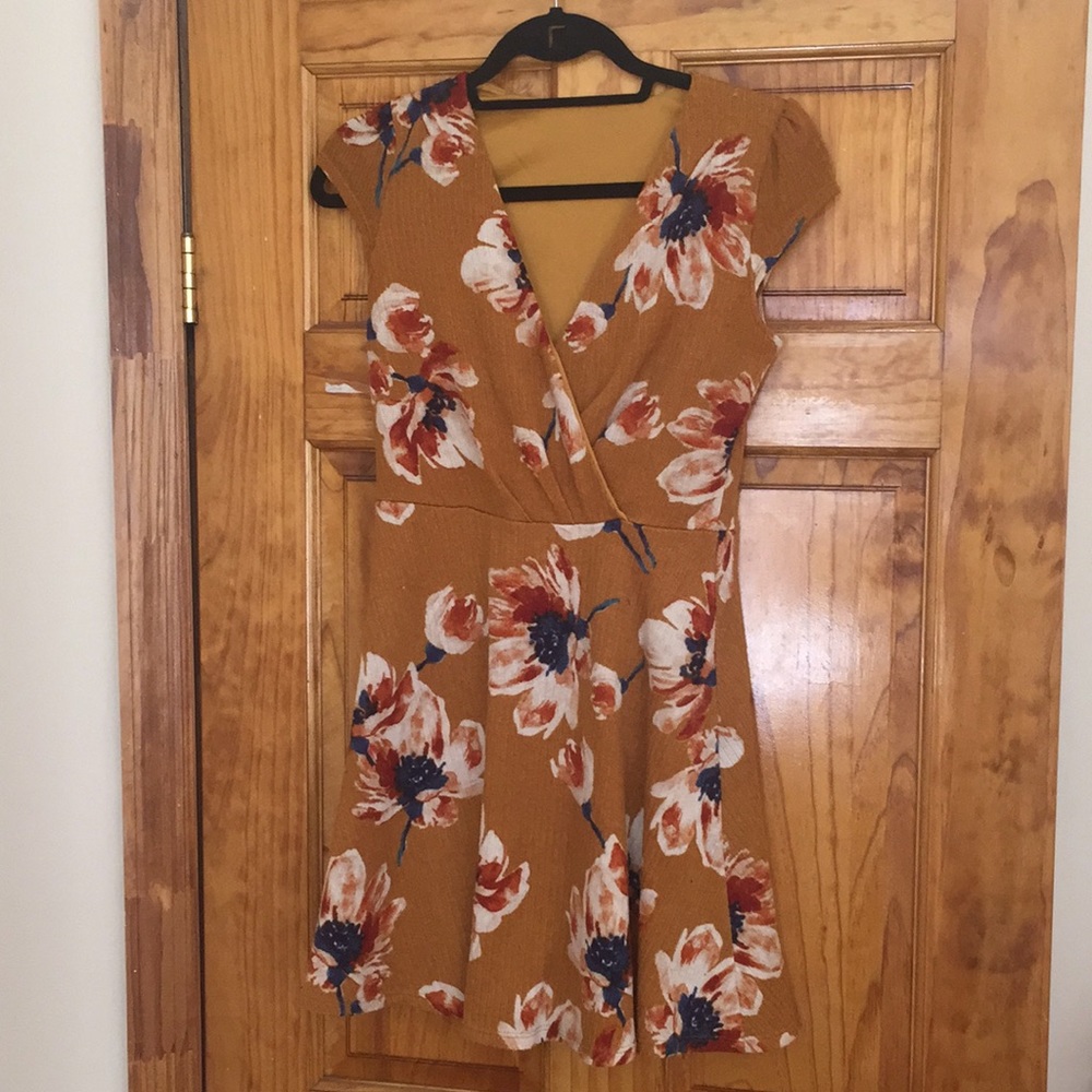 Modcloth Cap Sleeve Knit Flower Print Dress 🌸